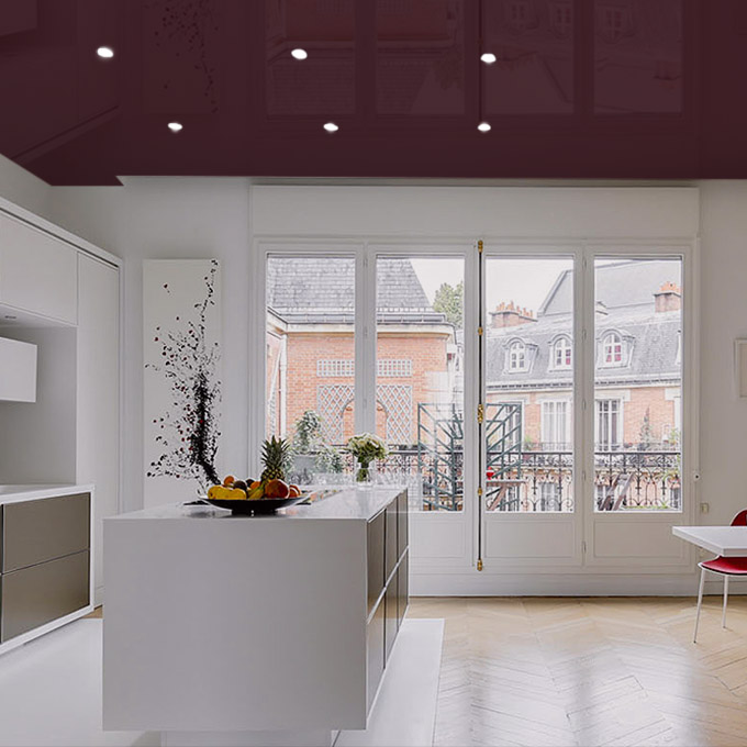 aubergine brillant pour pose plafond tendu