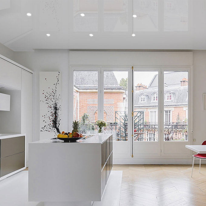 gris argenté satin pour pose plafond tendu
