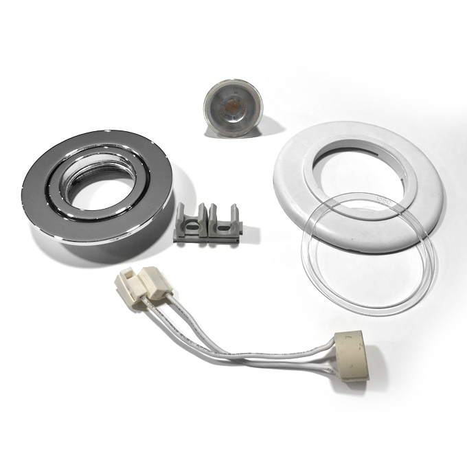  kit spot chromé led 3000k  pour pose plafond tendu